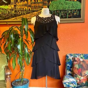 Lightweight chiffon tiered dress